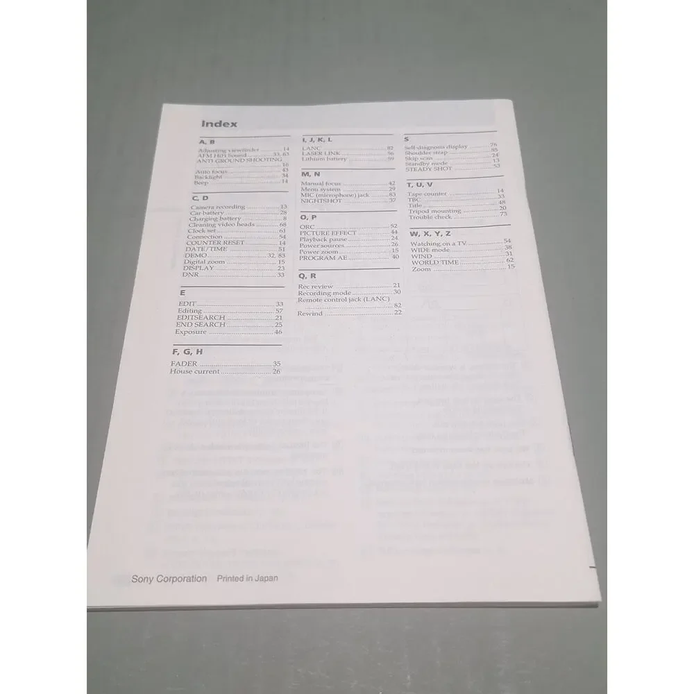 Sony CCD-TRV65 TRV615 TRV15 TRV25 TRV35 TRV315 Manual Hi8 Video8 XR